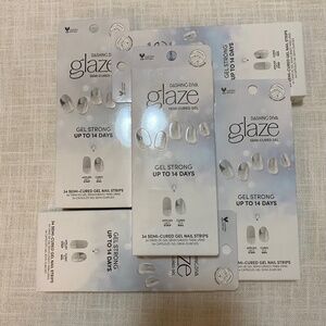 Lot of Dashing Diva Glaze Semi-cured Gel Nail Strips Bells Glitter Silver French